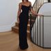 Women's Summer Low Cut Solid Color Dress European American Style French Temperament Backless Suspender Wholesale_ecoleips.com