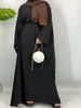 Cross Border Women's Fashion Satin Print Muslim Dress, Drawstring Waist Elegant Long Skirt_ecoleips.com