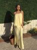 New Cross-border Solid Color 2 Piece Outfits, Sleeveless Cami Top & Long Maxi Skirt Matching Set, Ideal For Beach, Vacation & Casual Daily Wear_ecoleips.com
