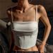 2025 Cross-Border Goddess Versatile European And American Style White Camisole For All Seasons, Women's Tie-Waist_ecoleips.com