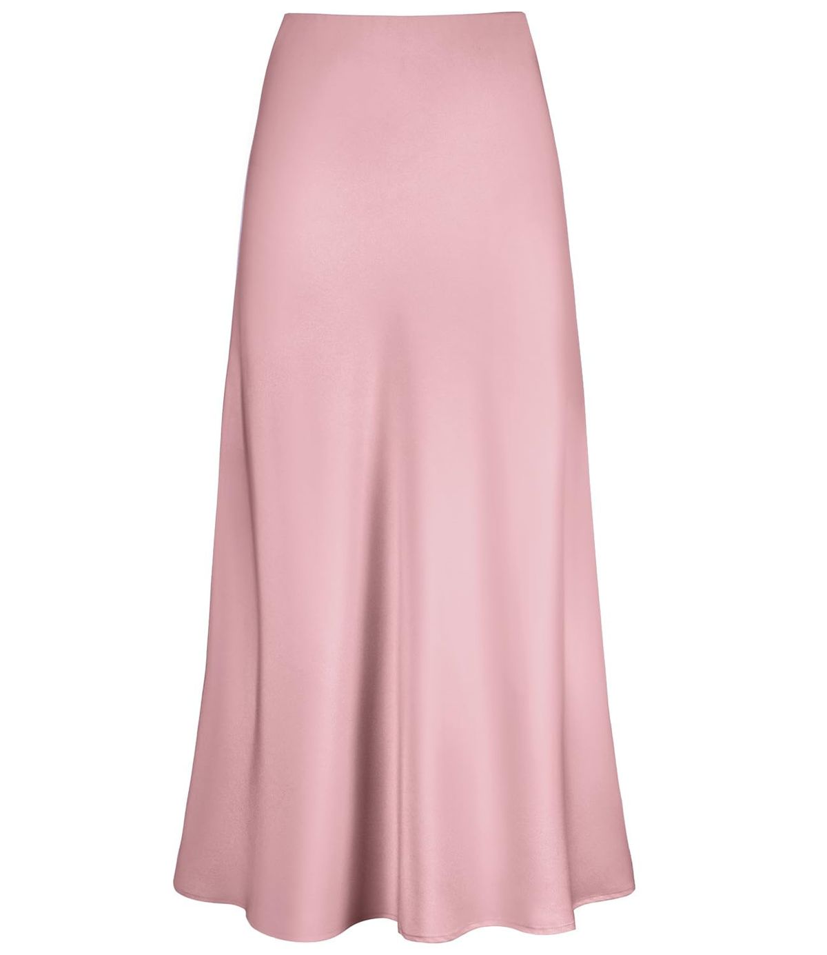 Elegant High-Waisted Mermaid Skirt – Flowy A-Line Midi Skirt With Smooth Acetate Fabric, Black/Beige/Apricot/Brown/Pink, S/M/L/XL/XXL_ecoleips.com