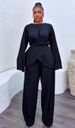 Women’s Crisscross Tie-Front Top & High-Waisted Wide-Leg Pants Set – 2026 Summer Casual Outfit (S-XXL, Black)_ecoleips.com