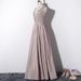 Elegant V-Neck Evening Gown Slim Fit Long Formal Dress For Banquet, Hosting, Party (Champagne Gold) - Sizes XS - XXXL_ecoleips.com