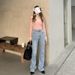 Women's Flared Jeans 2026 Spring Autumn New Style High-waisted Slimming And Height-enhancing Straight-fit Petite_ecoleips.com