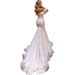 Women's Clothing Summer New One Shoulder Wedding Dress Fishtail Lace Trailing Wedding Dress_ecoleips.com