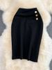 Solid Color Pleated Front-slit Midi Skirt, 2025 Summer Fashion Casual Mid-length OL Professional Pencil Skirt_ecoleips.com
