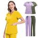 Women's Clothing Elastic Quick Drying High Quality Hand Washing Clothes Oral Dental Clinic Front Desk Work Clothes Solid Color Medical Uniforms_ecoleips.com