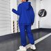 Women's Hooded Sweatshirt With Print - Casual Winter Outfit Set, Comfortable Pullover & Joggers, Blue/Black, S-Xxl_ecoleips.com