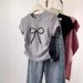 High Quality Women's Slim Fit Short Sleeved T-Shirt In Black With Bow New Summer Style Flattering Top_ecoleips.com