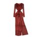 High-End Women's Dress Rhinestone Embellished Slimming And Flattering Pleated Waist Long Sleeves Flowing Ribbons_ecoleips.com