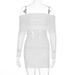 New Arrival Sexy Flirting Mesh Off Shoulder Lapel Long Sleeve Slimming Casual Party Women Dress_ecoleips.com