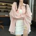Women's Clothing Blue Striped Polo Collar Long Sleeved Shirt For Women Thin Spring And Autumn Lazy Style Loose Sun Proof Shirt Mid Length Top_ecoleips.com