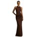 Elegant Women's Sleeveless Banquet Dress American Style Slim Fit Satin Splicing Fashion New_ecoleips.com