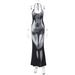 Women's Summer Fashion Long Dress Halter Neck Print Slim Fit Backless Tie Waist European American Style_ecoleips.com
