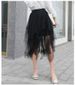 Spring And Autumn New Irregular Patchwork Puffy Mesh High Waist Tulle Fairy Skirt Trend_ecoleips.com