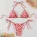 Women's Clothing Floral Halter Neck Lace Up Hot Spring Swimsuit Sexy Beach Bikini_ecoleips.com