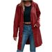 Women's Waterproof Hooded Trench Coat | Long Raincoat With Thickened PU Lining | Windproof Casual Outerwear ( S-XXXL)_ecoleips.com