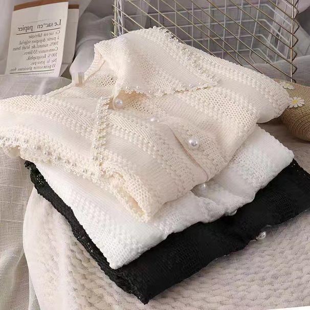 Inspired Bow Blouse - Flowy Chiffon Top With Lace Peter Pan Collar (White/Beige/Black) | Elegant Ruffle Sleeve Feminine Shirt_ecoleips.com