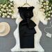 Elegant Off-Shoulder Slim Fit Bodycon Dress with 3D Floral Embroidery High Waist Midi Length Women's Clothing/Dress_ecoleips.com