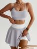 Seamless Short Skirt Yoga Set For Women, Shock-proof Sportswear, Running Outerwear, Bra For Preventing Exposure, Fitness Tennis Short Skirt_ecoleips.com