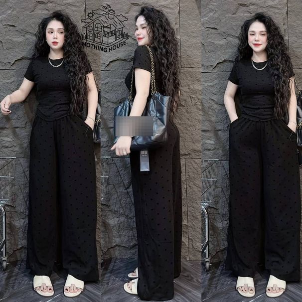 Women's Clothing Fashionable Women's Summer Heart Print Two Piece Set Short Sleeved Loose Wide Leg Pants Style Casual Youthful_ecoleips.com