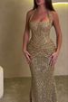 K New Sequined Neck Hanging Fashionable Dress For Vacation, Party, And Casual Wear_ecoleips.com