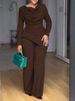 K Temperament, Slim Fit, Pleated, Solid Color, Fashionable Two-piece Set, New Style_ecoleips.com