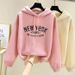 Women's Fleece-Lined Hoodie, Oversized Pullover Sweatshirt With Cartoon Print, Cozy Winter Long Sleeve Hooded Top_ecoleips.com