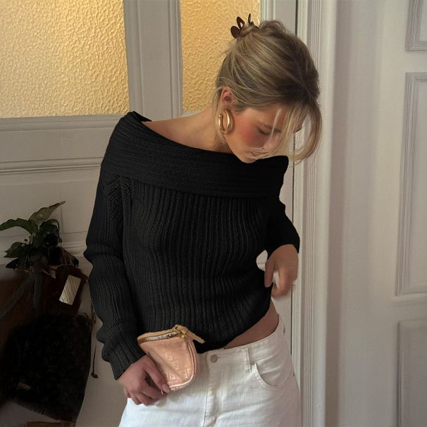DiYun European And American Elegant Style Woolen Long-Sleeve T-Shirt Sweater Women's Clothing 2025_ecoleips.com