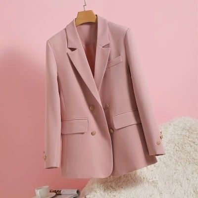 2025 Pink Women's Blazer, New Spring Collection, Korean Style, Unique Design, Casual And Versatile Suit Top_ecoleips.com