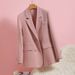 2025 Pink Women's Blazer, New Spring Collection, Korean Style, Unique Design, Casual And Versatile Suit Top_ecoleips.com