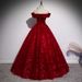 Scarlet Off-Shoulder Ball Gown – Elegant Corset-Back Prom Dress For Hosts, Pageants & Black Tie Events (Stretch Polyester, XS-XXXL)_ecoleips.com