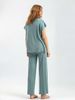 K Casual Suit For Women, New Solid Color Sleeveless Vest, Knitted Sweater, Wide Leg Pants, Plus Size Ice Silk Set_ecoleips.com