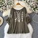 Women's Clothing Tops Heavy Embroidery Travel Long Sleeved Shirt Cotton And Linen Tops Female_ecoleips.com