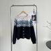 Fair Isle Knit Cardigan – Vintage Nordic Pattern Oversized Sweater Coat (Beige, Coffee, Navy, One Size)_ecoleips.com