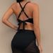 Women's Clothing High-Waisted Push-Up Mesh Swimsuit Solid Color European American Style Sexy Fashionable Design For Women_ecoleips.com