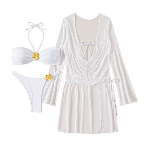 Women's Clothing Sexy Triangle Bikini Set - Halter Neck 3-Piece Swimsuit For Beach & Pool"_ecoleips.com