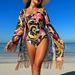 Women’s Clothing New One Shoulder Miami Show Two Piece Beach Sunscreen Tulle Skirt One Piece Swimsuit Female_ecoleips.com