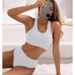 Verve 2025 Sexy Solid Color High Waist Triangle Women's Swimsuit Bikini_ecoleips.com