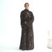 Elegant Embroidered Plus Size Kaftan Dress Boho Chic Long Sleeve Tunic For Women Open Front Optional Scarf Coffee Army Green Lilac_ecoleips.com