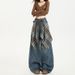 High Street Fart Curtain Wide-Leg Jeans For Women 2025 Autumn New Slim High-Waist Loose Retro Ripped Straight Pants_ecoleips.com
