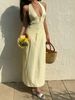 Women's Summer Vacation Striped Halter Maxi Dress Backless Fashionable Tie Neck Sexy Long Dress_ecoleips.com