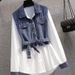 Women's Clothing Early Spring New Korean Version Of The Street Blasting High End Design Sense Two Piece Shirt With Flared Pants_ecoleips.com