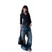 American Retro Cat-ear Distressed Washed Ripped Jeans For Men And Women, Cleanfit Street Style Straight-leg Pants_ecoleips.com