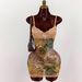 Women's Retro Slim Fit Short Dress Sexy Waist Cinching Printed Deep V Lace Patchwork Fashion Suspender Dress_ecoleips.com