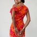 Sexy Lace Trim Wrap Dress – Floral Print Backless Bodycon Mini Dress For Women, Retro Sling Halter Neck Party Dress (Red, S)_ecoleips.com