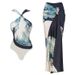Swimwear New Deep V Backless Printed One Piece Swimsuit Set Women Global Selected Swimwear_ecoleips.com