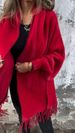 Women's Faux Mink Fleece Cape With Tassel Shawl Thickened Warm Batwing Solid Color Autumn Winter New Clothing_ecoleips.com