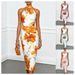 Women's Clothing Women's Sexy Slim Fit Bodycon Dress Floral Print Halter Neck Fashionable Clothing For Formal & Casual For Women_ecoleips.com