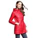 Women's Lightweight Down Jacket With Hood, Slim Fit Long Coat, Plus Size Winter Warm Puffer Coat For Travel & Commute_ecoleips.com